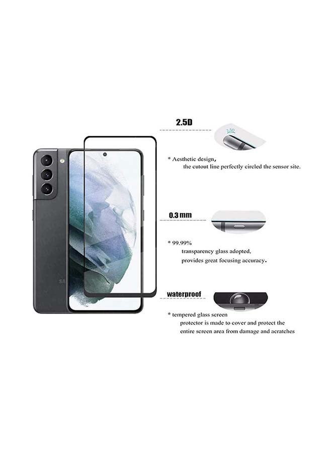 إنتاج لاصقة حماية للشاشة من الزجاج المقوى 5D لهاتف سامسونج جالاكسي S21 بلس أسود - Image 3