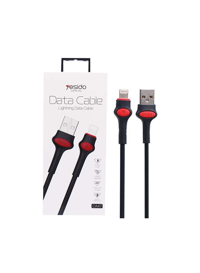 Yesido - Lightning USB Fast Sync And Charge Cable black - Image 1