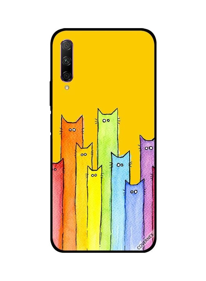 كوفرنيكس غطاء حماية واقٍ بطبعة فني لدمى متحركة باليد على شكل قطط لهاتف هونر 9X برو متعدد الألوان - Image 1