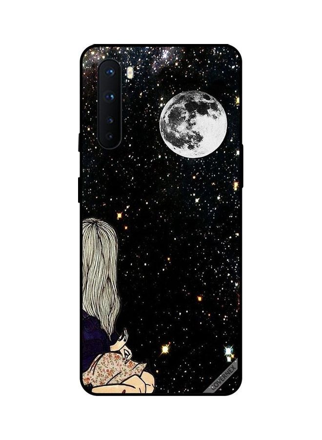 كوفرنيكس غطاء حماية واقٍ بتصميم فتاة تنظر إلى القمر لهاتف ون بلس نورد متعدد الألوان