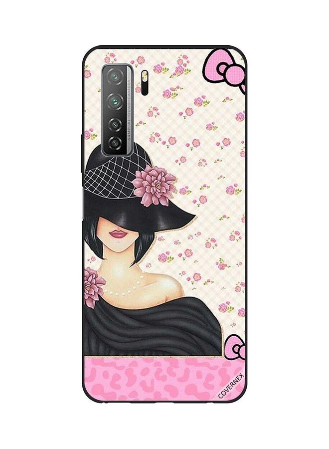 كوفرنيكس غطاء حماية واق لهاتف هواوي نوفا 7SE/P40 لايت 5G نمط فتاة ترتدي قبعة سوداء - Image 1