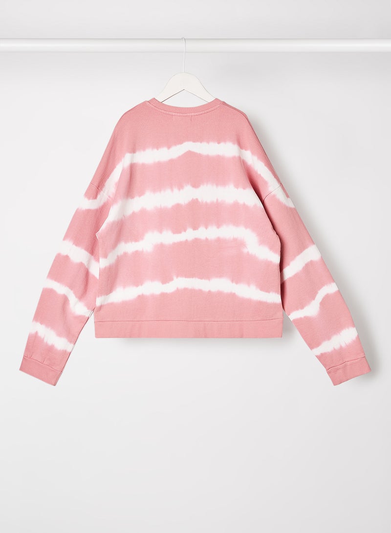 MANGO Girls Tie-Dye Sweatshirt Pink  - Image 2