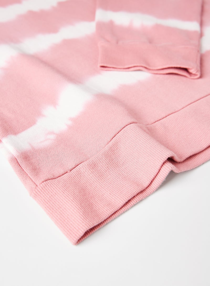 MANGO Girls Tie-Dye Sweatshirt Pink  - Image 4