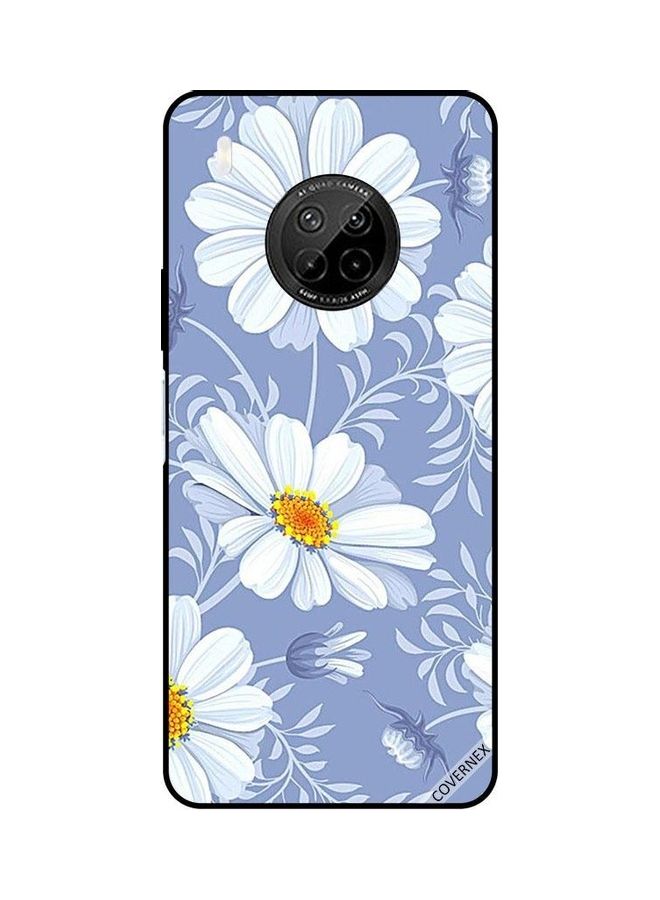 كوفرنيكس غطاء حماية واقٍ بطبعة زهور بيضاء متفتحة لهاتف هواوي Y9A متعدد الألوان
