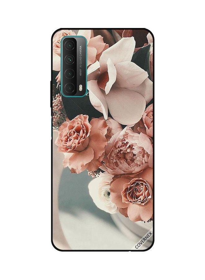 كوفرنيكس غطاء حماية بتصميم باقة زهور بلون خوخي لهاتف هواوي Y7A/P متعدد الألوان - Image 1