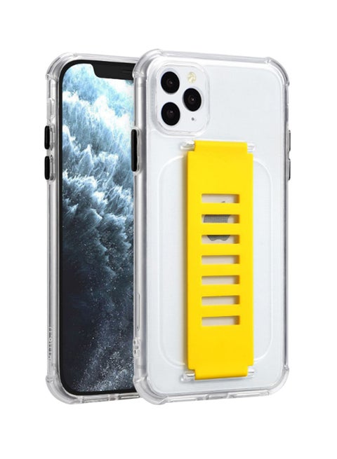 Protective Case Cover With Wristband For Apple iphone 12 Pro Max Clear/Yellow