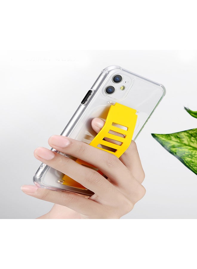 Grip2u Protective Case Cover With Wristband For Apple iphone 12 Pro Max Clear/Yellow - Image 2