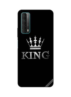 كوفرنيكس غطاء حماية واقٍ بطبعة عبارة "King" لهاتف هواوي Y7A وP سمارت 2021 أسود/فضي 
