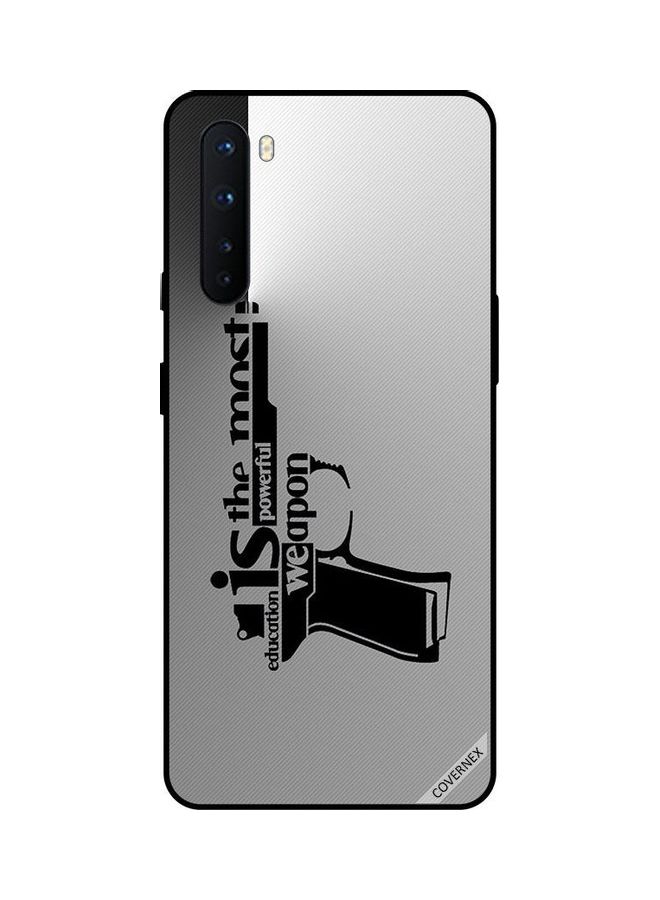 كوفرنيكس غطاء حماية واقٍ بطبعة عبارة "Education Is The Most Powerful Weapon" لهاتف ون بلس نورد أسود/ أبيض