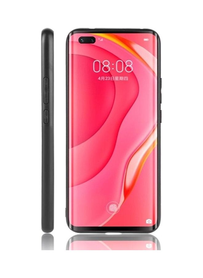 Covernex Leather Pattern Protective Case Cover For Huawei Nova 7 Pro Black/Red - Image 2