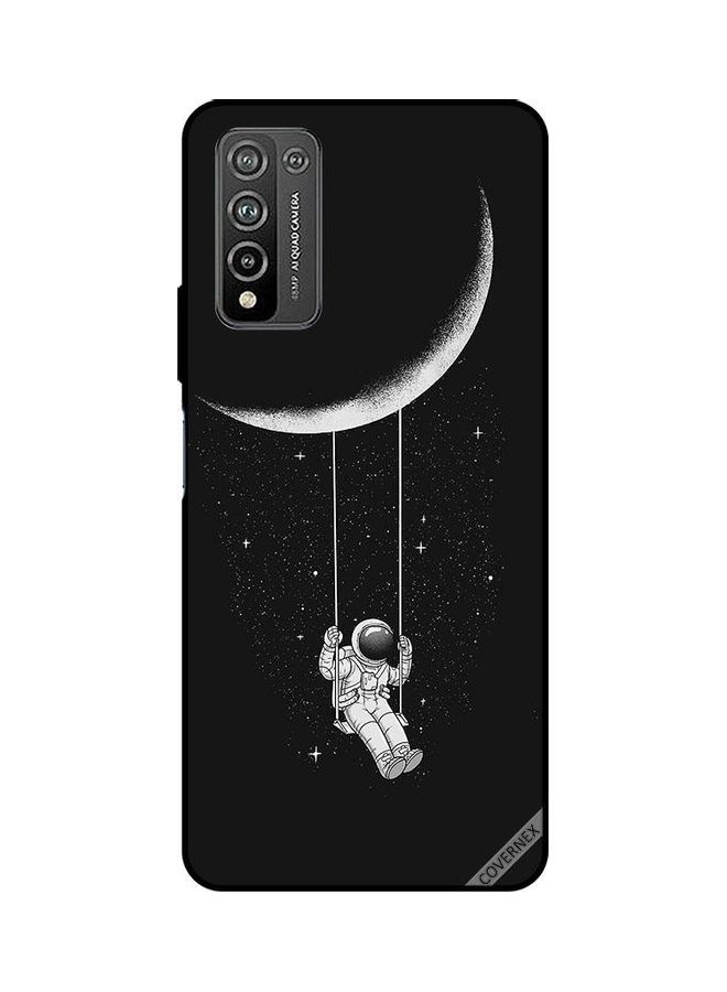 كوفرنيكس غطاء حماية واقٍ بطبعة أرجوحة متدلية من هلال لهاتف هونر 10Xلايت أسود/ أبيض - Image 1