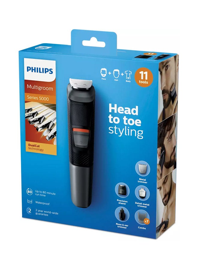 Philips - MG5730 Series 5000 11-in-1 Multi Grooming Kit Black/Grey 600grams - Image 1