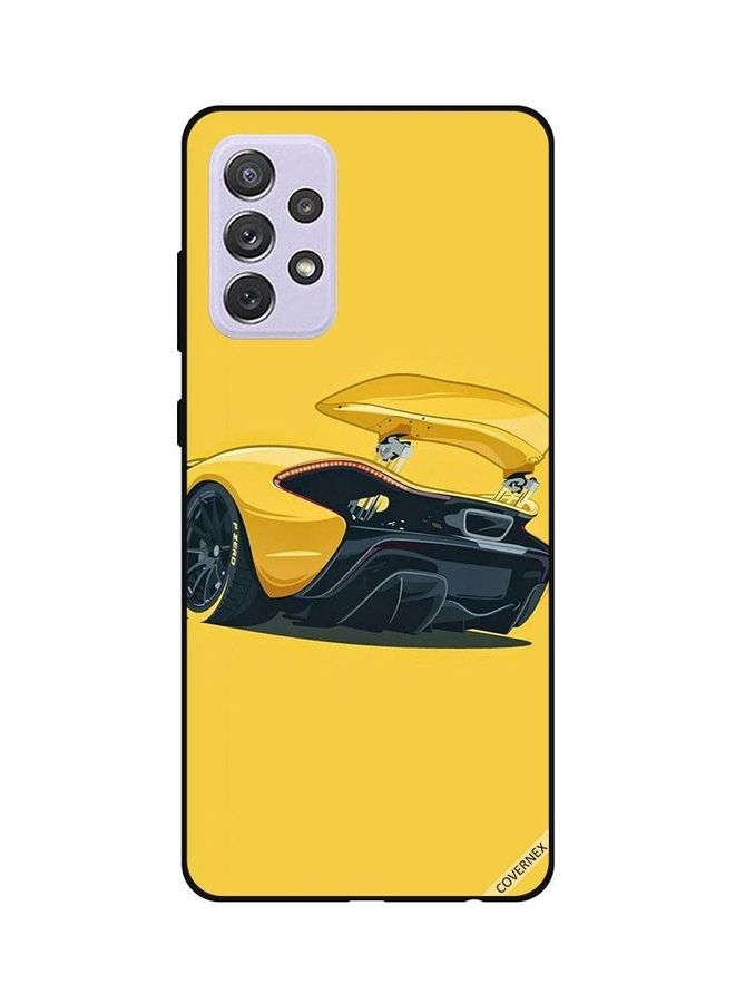 كوفرنيكس غطاء حماية واقٍ لجهاز سامسونج A52 بطبعة سيارة باللون الأصفر أصفر/أسود - Image 1