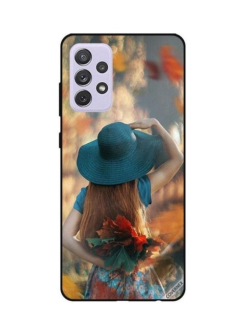 Hat Girl Hiding Love Leaves Design Protective Case Cover For Samsung Galaxy A72 Multicolour