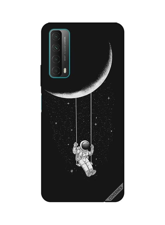 كوفرنيكس غطاء حماية بطبعة أرجوحة تتدلى من القمر لهاتف هواوي Y7A/P أسود/ أبيض