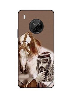 غطاء حماية واقٍ بطبعة محمد بن سلمان أمام حصان لهاتف هواوي Y9A متعدد الألوان