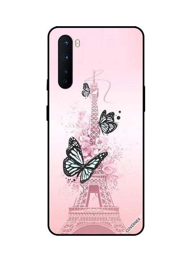 كوفرنيكس غطاء حماية واقٍ بطبعة فراشات مع برج إيفل لهاتف ون بلس نورد متعدد الألوان