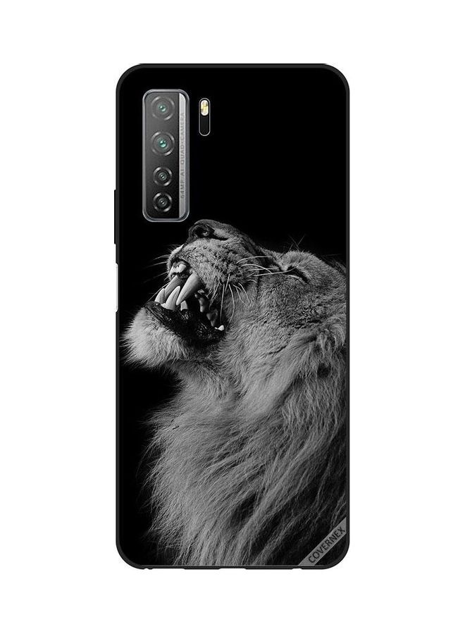 Covernex Rejoicing Lion Protective Case Cover For Huawei Nova 7SE/P40 Lite 5G Black/White 
