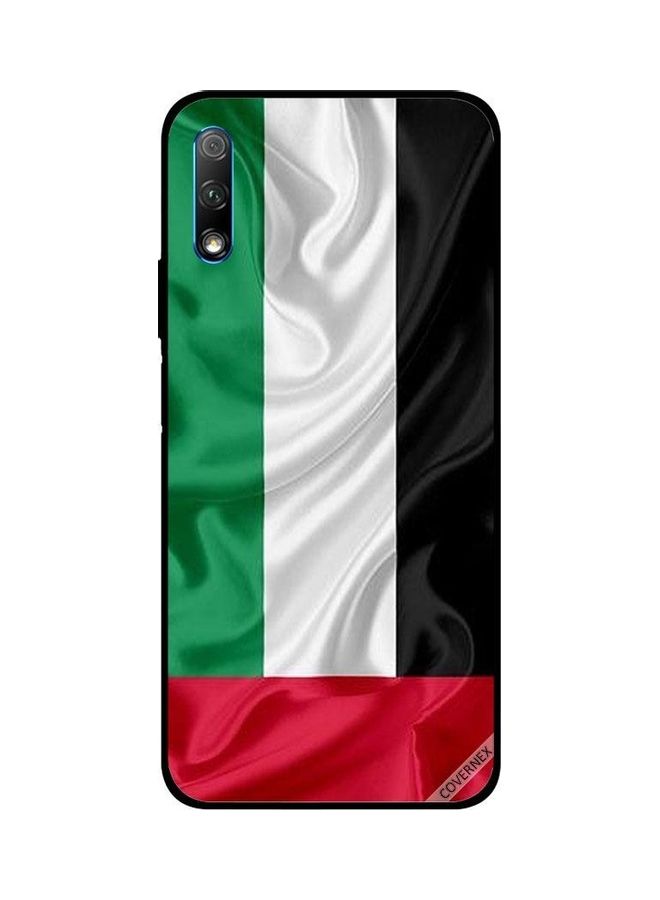 كوفرنيكس غطاء حماية بتصميم علم الإمارات العربية المتحدة من القماش لهاتف هونر 9X متعدد الألوان