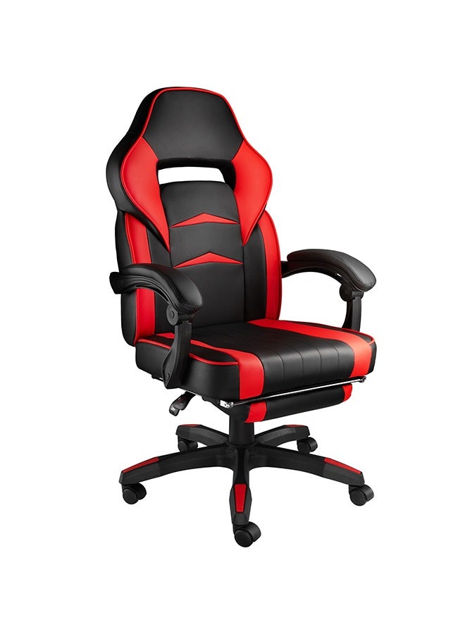 Blitzed Gaming Chair Racing Style With Retractable Footrest Red/Black 135x44x53cm - Image 1