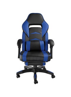 Blitzed Gaming Chair Racing Style With Retractable Footrest Blue/Black 135x44x53cm  - Image 2