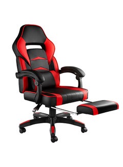 Blitzed Gaming Chair Racing Style With Retractable Footrest Red/Black 135x44x53cm  - Image 2