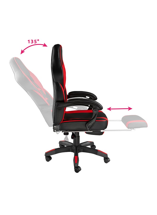 Blitzed Gaming Chair Racing Style With Retractable Footrest Red/Black 135x44x53cm - Image 3