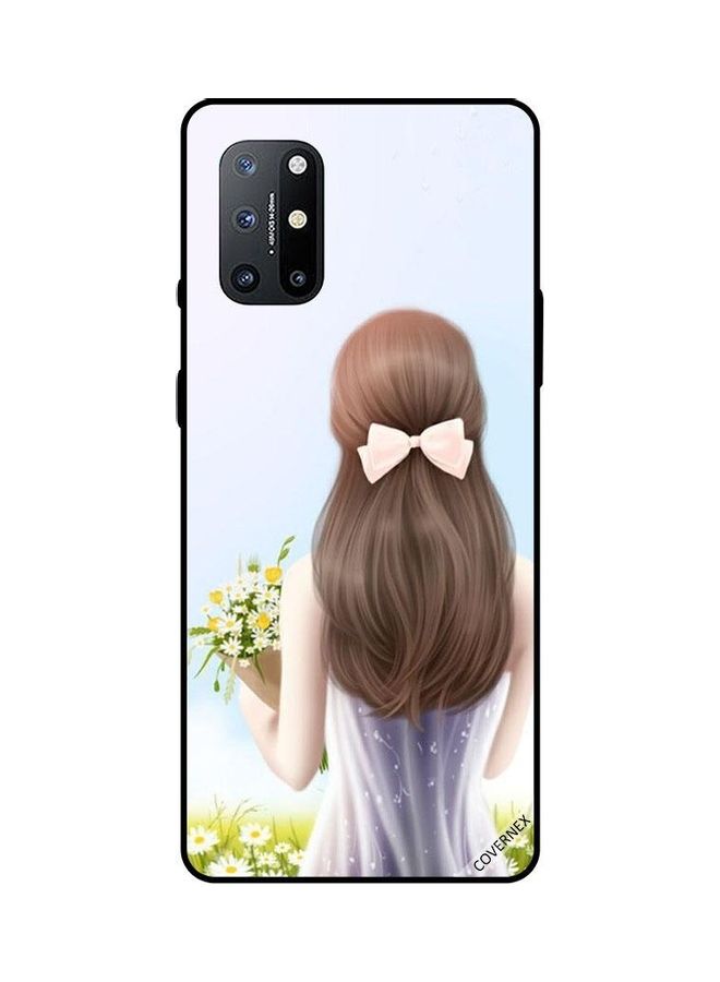 Covernex Lovely Girl Holding Flowers Design Protective Case Cover For OnePlus 8T Multicolour