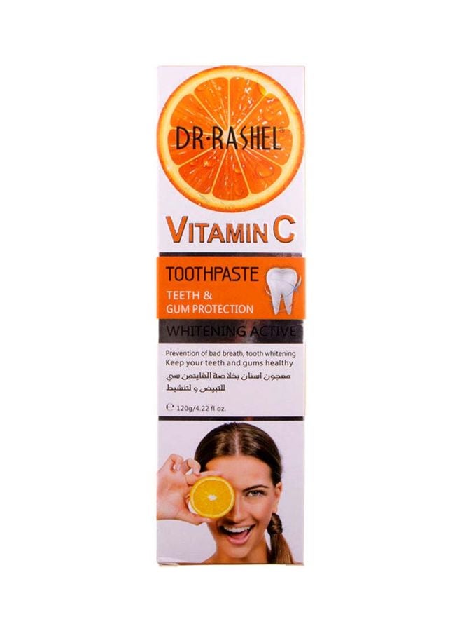 DR. RASHEL Vitamin C Whitening Active Toothpaste 120grams - Image 2