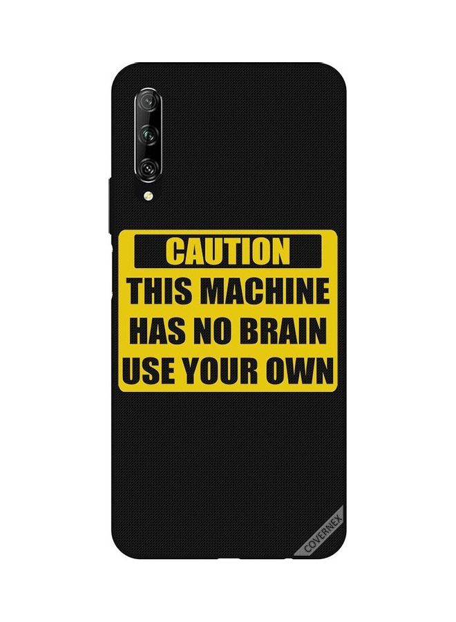 Covernex Caution This Machine Has No Brain Protective Case Cover For Huawei Y9S Yellow/Black
