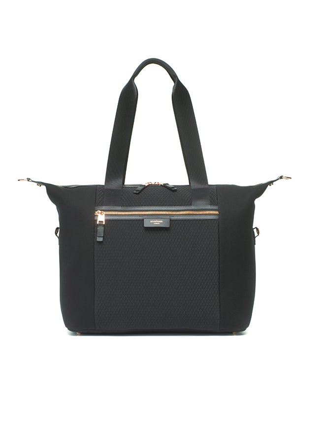storksak - Stevie Luxe Diaper Bag - Black Scuba - Image 1