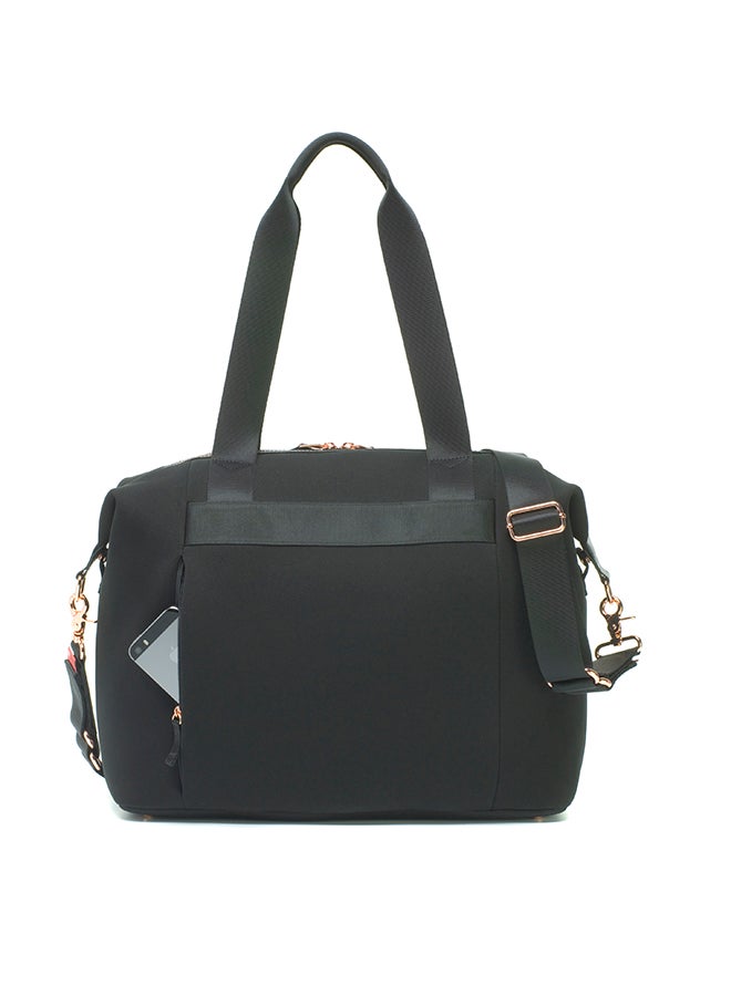 storksak - Stevie Luxe Diaper Bag - Black Scuba - Image 1