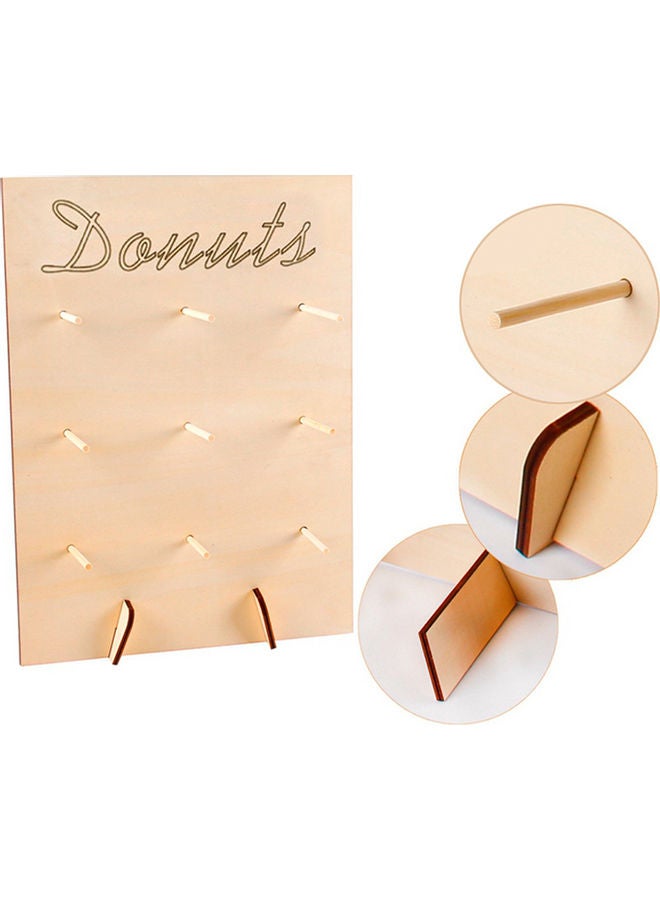 Wooden Doughnut Rack Brown 40x1.2x30cm  - Image 5