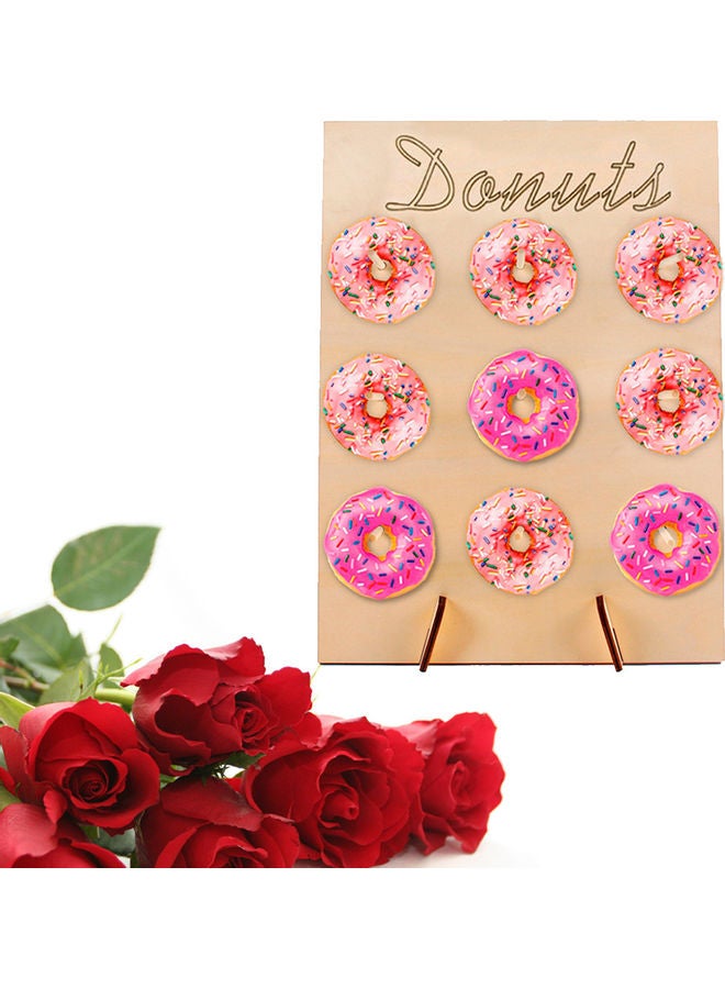 Wooden Doughnut Rack Brown 40x1.2x30cm  - Image 3