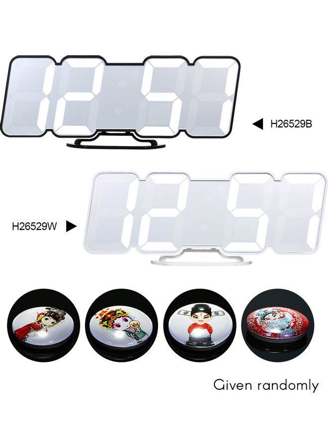 3D Wireless Remote Digital Rgb Led Alarm Clock Black/White 24.7x3x8cm - Image 5