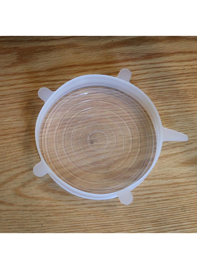 6-Piece Reusable Silicone Stretch Lids Clear Different sizescm - Image 3