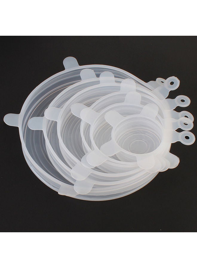 6-Piece Reusable Silicone Stretch Lids Clear Different sizescm - Image 4