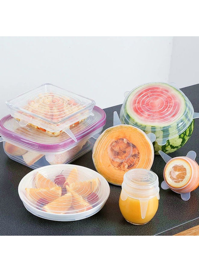 6-Piece Reusable Silicone Stretch Lids Clear Different sizescm - Image 5