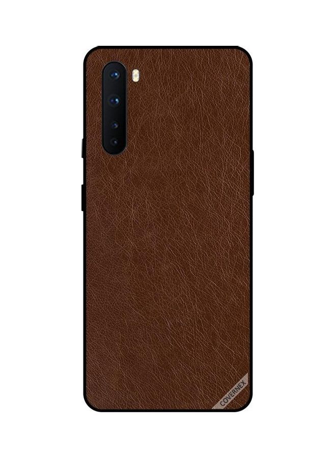 Covernex Leather Pattern Protective Case Cover For OnePlus Nord Brown