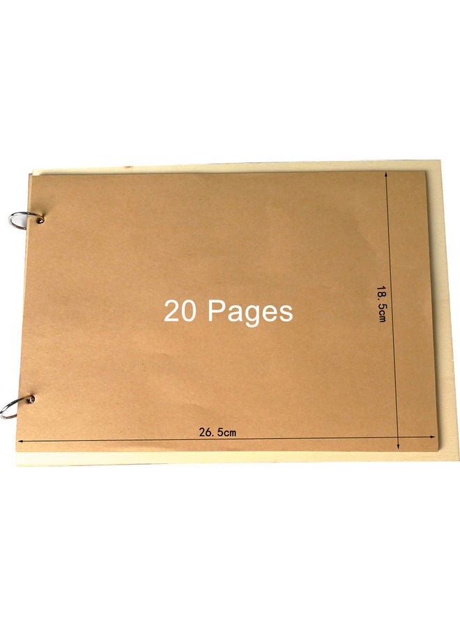 20-Pages Wooden Wedding Guest Book Brown 28.5x1.8x20.5cm  - Image 5