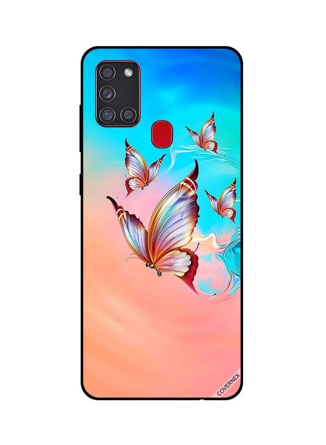 Covernex Butterflies Flying Over Paint Protective Case Cover For Samsung Galaxy A21S Multicolour