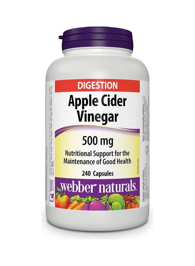 Webber naturals Apple Cider Vinegar 500mg, 240 Capsules  - Image 1
