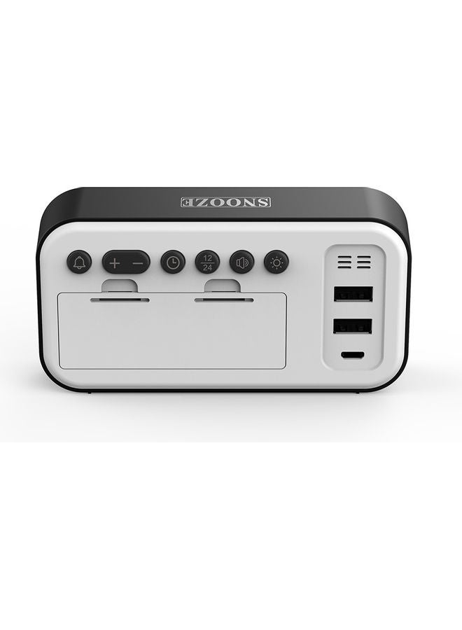 Digital Alarm Clock White 14x5x10cm - Image 1