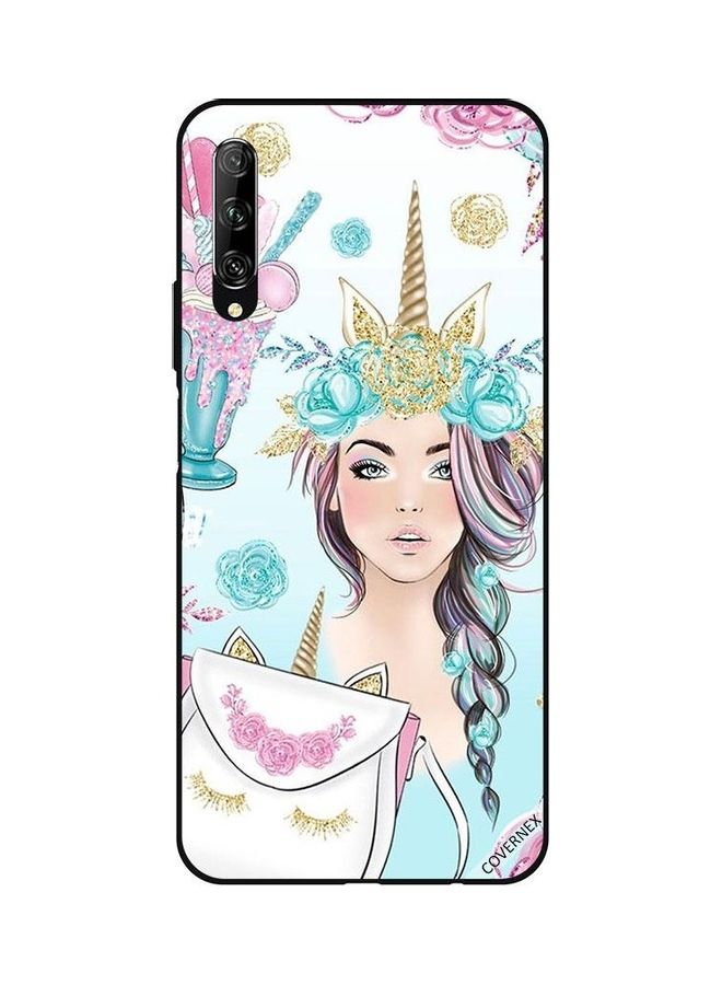 Covernex Eyelashes On Bag And Unicorn Girl Design Protective Case Cover For Huawei Y9S Multicolour