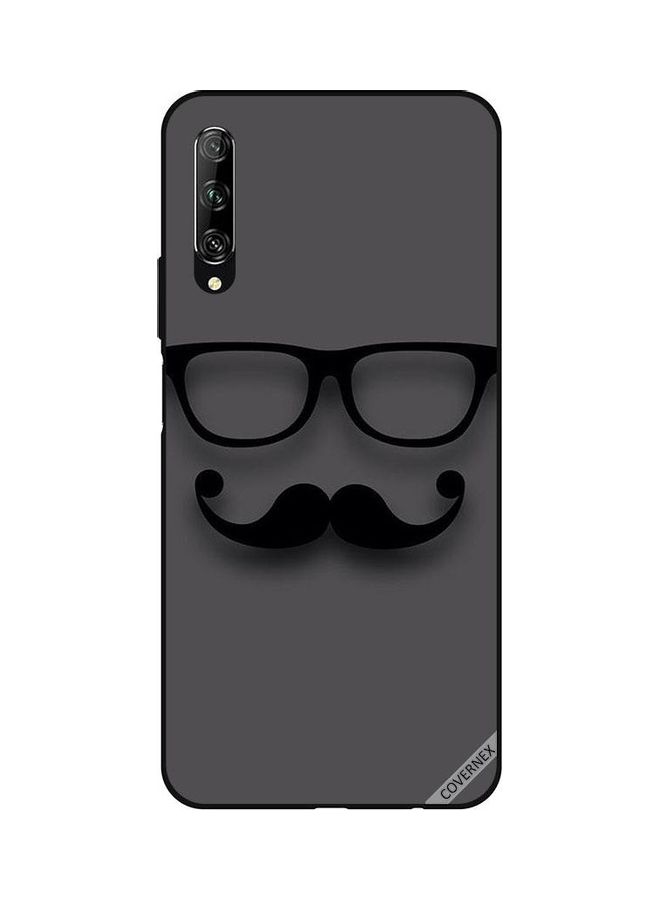 Covernex Huawei Y9s Protective Case Cover Printed Featuring Black Glass & Mustache DESIGN_0032 - Image 1