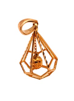 Gold Zone 18 Karat Gold Ball Cage Pendant  - Image 1