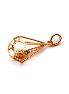 Gold Zone 18 Karat Gold Ball Cage Pendant  - Image 4