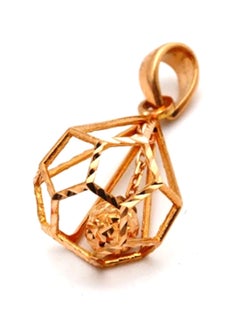 Gold Zone 18 Karat Gold Ball Cage Pendant  - Image 2