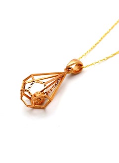 Gold Zone 18 Karat Gold Ball Cage Pendant Necklace  - Image 4