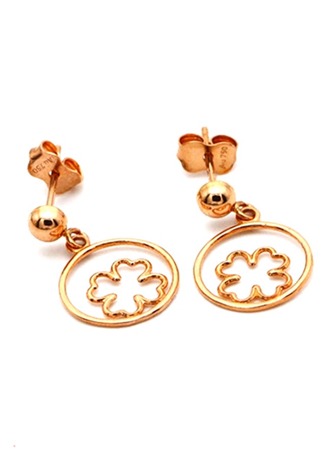 Gold Zone 18 Karat Gold Floral Earrings - Image 2